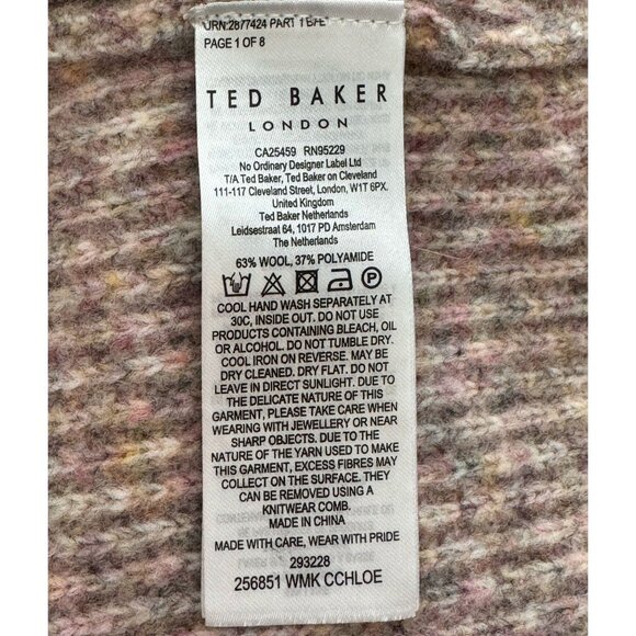 Ted Baker London NWT Cchloe Wool Blend Turtleneck Sweater Lt Pink Womens 10 (4) - Picture 8 of 13